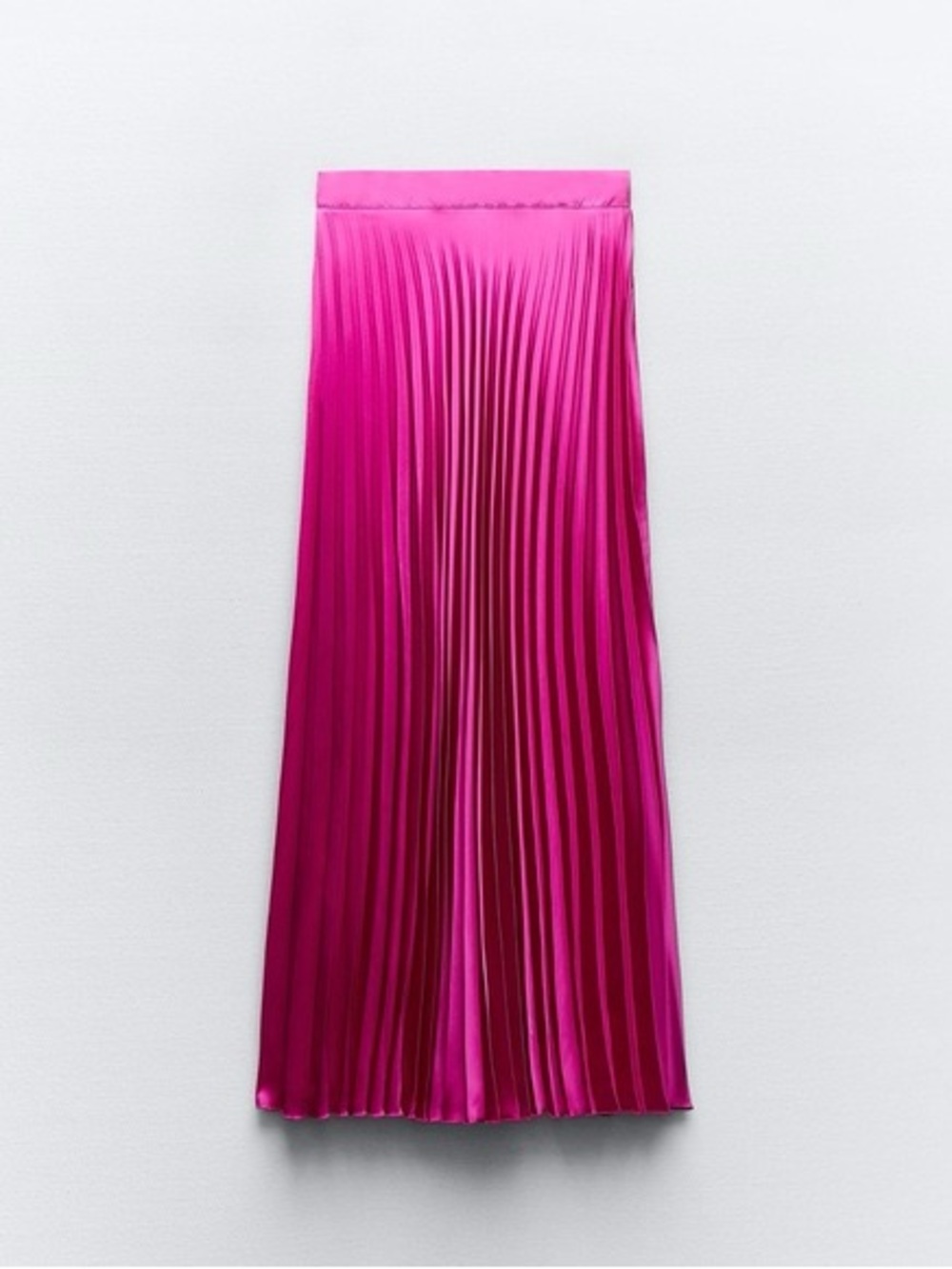 Pleated Fuchsia Midi Skirt - Unbranded
